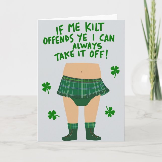 Carte de vœux drôle Kilt Humor Fun Time (Devant)
