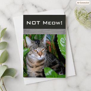 Carte de vœux drôle "Pas Miaou" pour chat