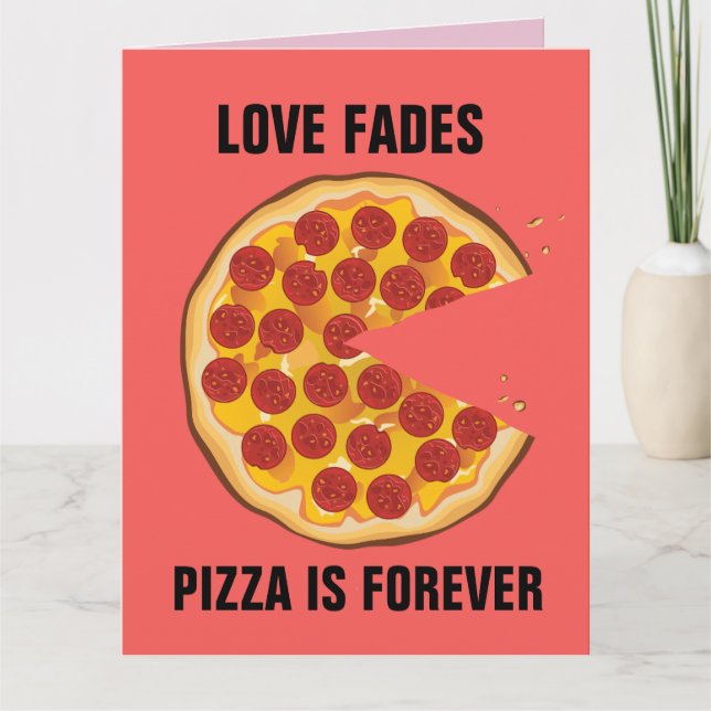 CARTE DE VOEUX DRÔLE POUR ANTI-SAINT-VALENTIN PIZZ (Devant)