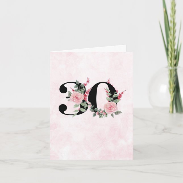 Carte de voeux du 30e anniversaire - Floral Couple (Devant)