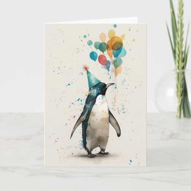 Carte de voeux du Casquette de fête Penguin (Devant)