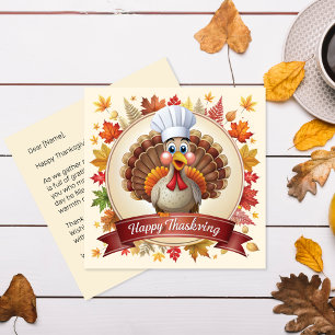 Carte de voeux du Chef Turkey Thanksgiving