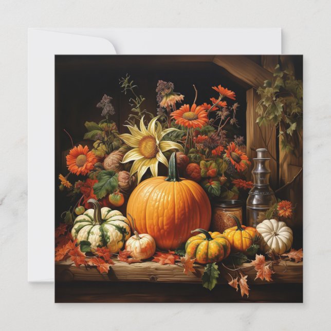 Carte de voeux du Citrouille de Thanksgiving (Devant)