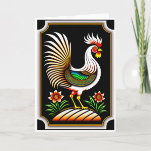Carte de vœux du Coq pour le Nouvel An chinois