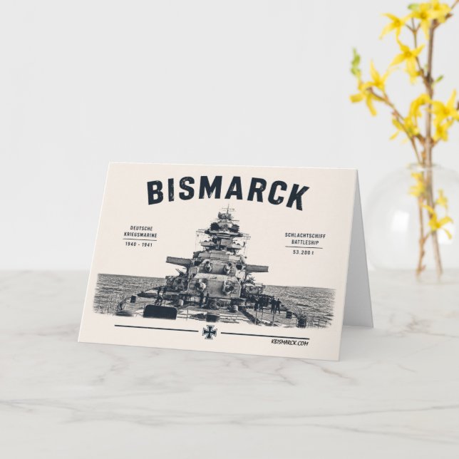 Carte de vœux du cuirassé Bismarck (Fleur jaune)