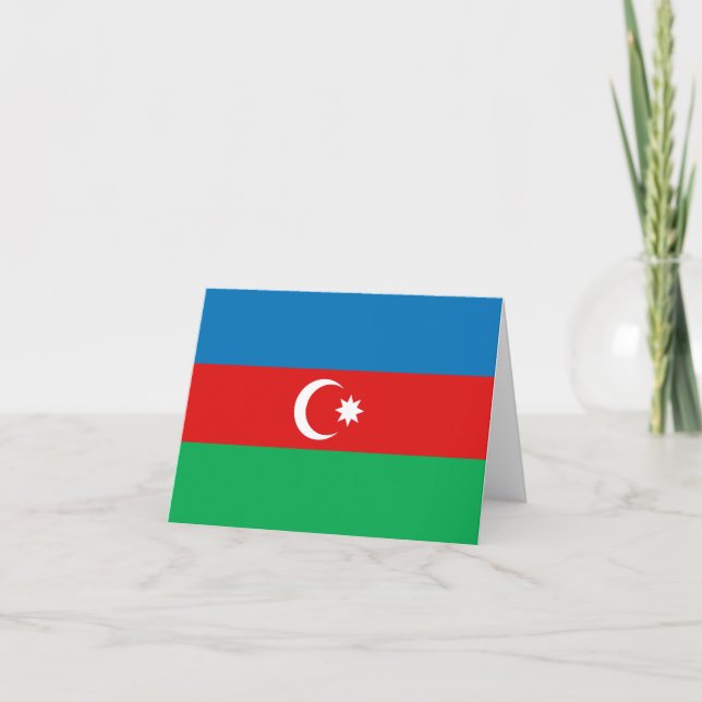 Carte de vœux du drapeau de l'Azerbaïdjan (Devant)