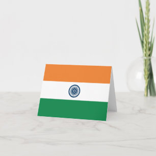 Carte de vœux du drapeau de l'Inde