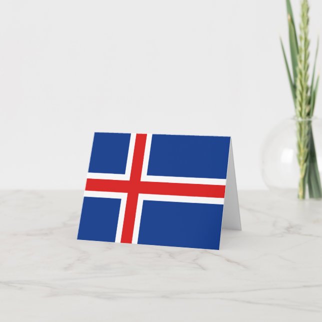 Carte de voeux du drapeau de l'Islande (Devant)