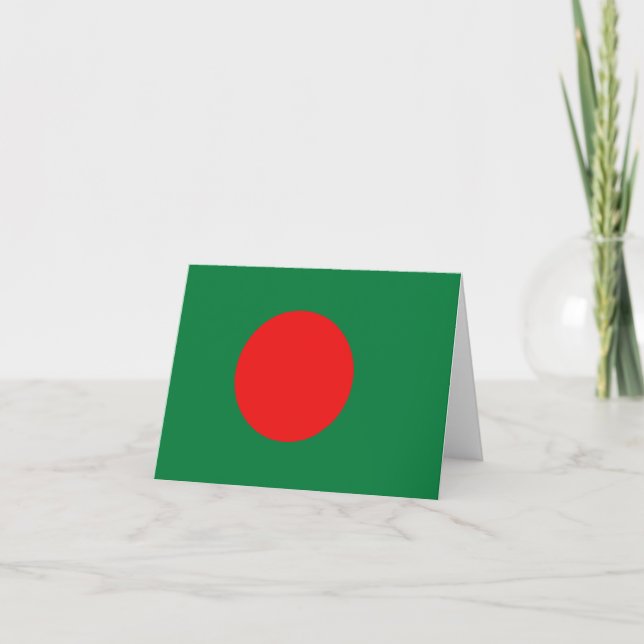 Carte de voeux du drapeau du Bangladesh (Devant)