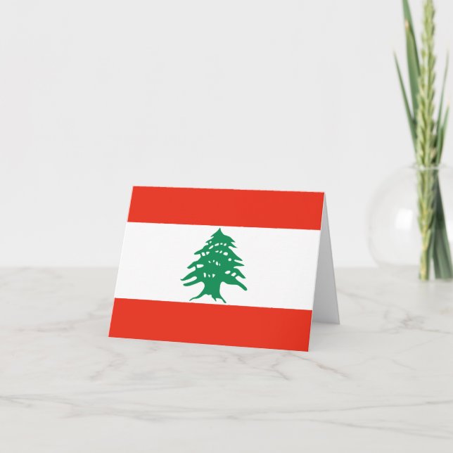 Carte de voeux du drapeau du Liban (Devant)