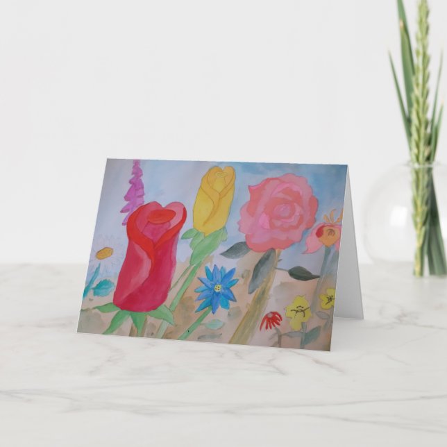 Carte de voeux du jardin de fleurs d'été (Devant)