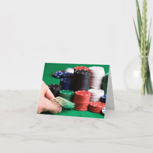 Carte de voeux du joueur de poker texte personnali