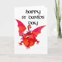 Carte de voeux du jour de St David - l'anglais
