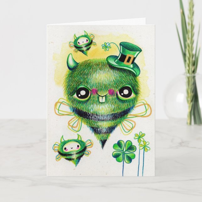 Carte de voeux du jour de St Patrick d'insecte de (Devant)