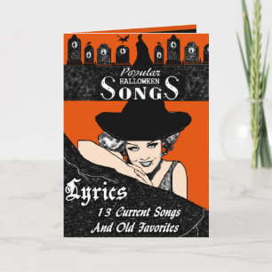 Carte de voeux du livre de la chanson Halloween