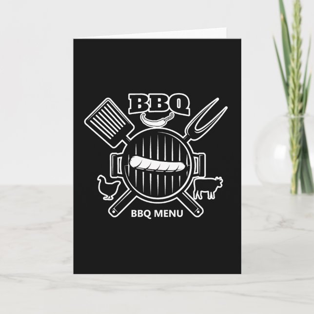 Carte de voeux du menu barbecue (Devant)