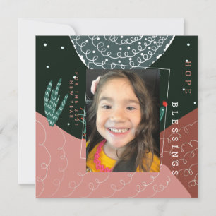 Carte de vœux du Nouvel An 2022 avec cactus botani