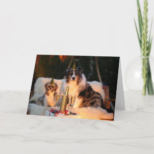 Carte de vœux du Nouvel An avec deux chiens