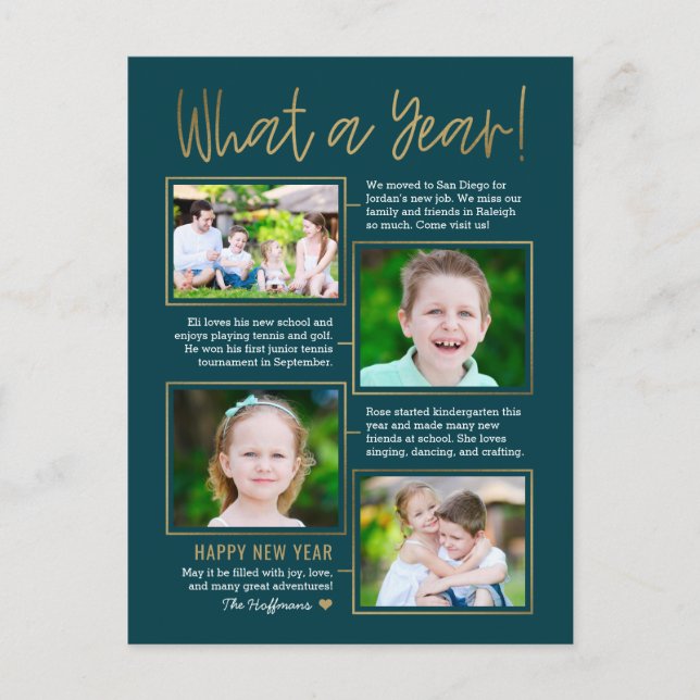 Carte de vœux du Nouvel An couleur éditable Résumé (Devant)