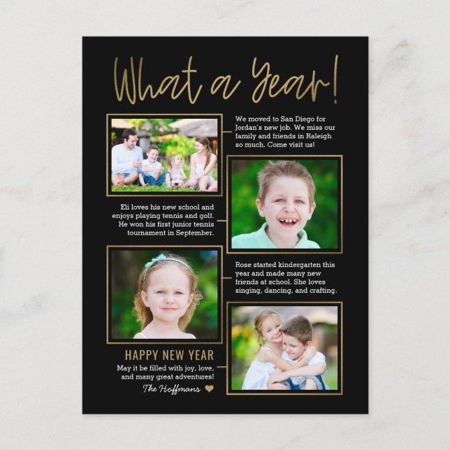 Carte de vœux du Nouvel An couleur éditable Résumé (Devant)