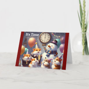 Carte de vœux du Nouvel An Hamster Happy