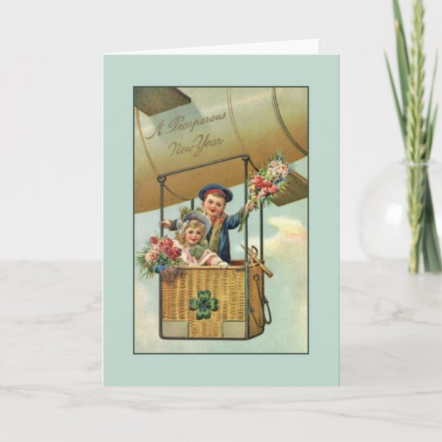 Carte de voeux du Nouvel An irlandais victorien (Devant)