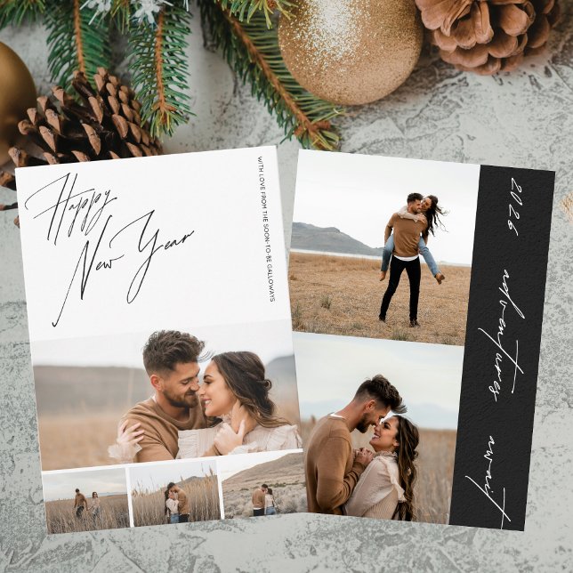 Carte de vœux du Nouvel An pour couples fiancés -  (Créateur téléchargé)
