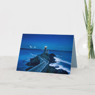 carte de voeux du phare de nuit