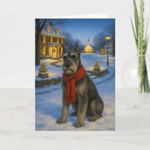 Carte de vœux du Schnauzer standard