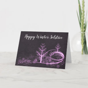 Carte de vœux du solstice d'hiver Scène hivernale