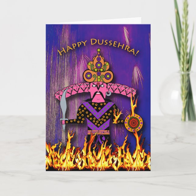 Carte de voeux Dussehra, Demon King Ravana (Devant)