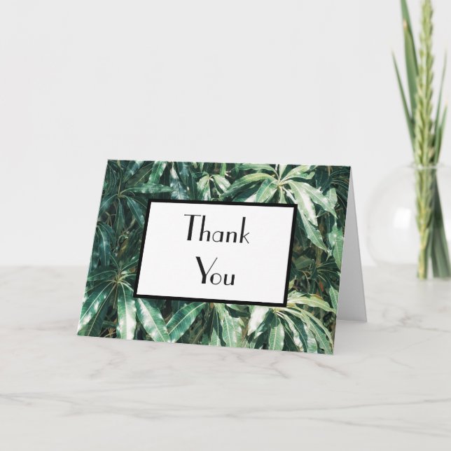 Carte de voeux écologique Merci Feuille (Devant)