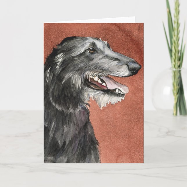 Carte de voeux écossaise d'art de chien de limier (Devant)