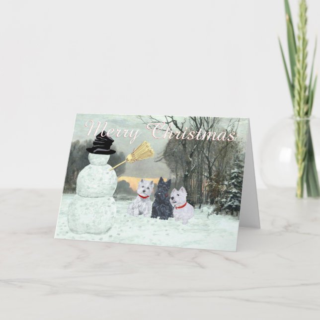 Carte de voeux écossaise Terrier (Devant)