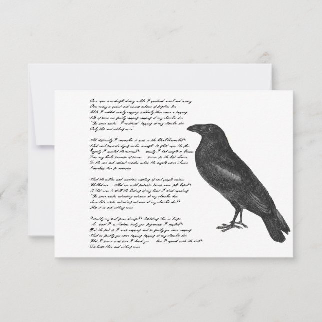 Carte de voeux Edgar Allan Poe "The Raven" (Devant)