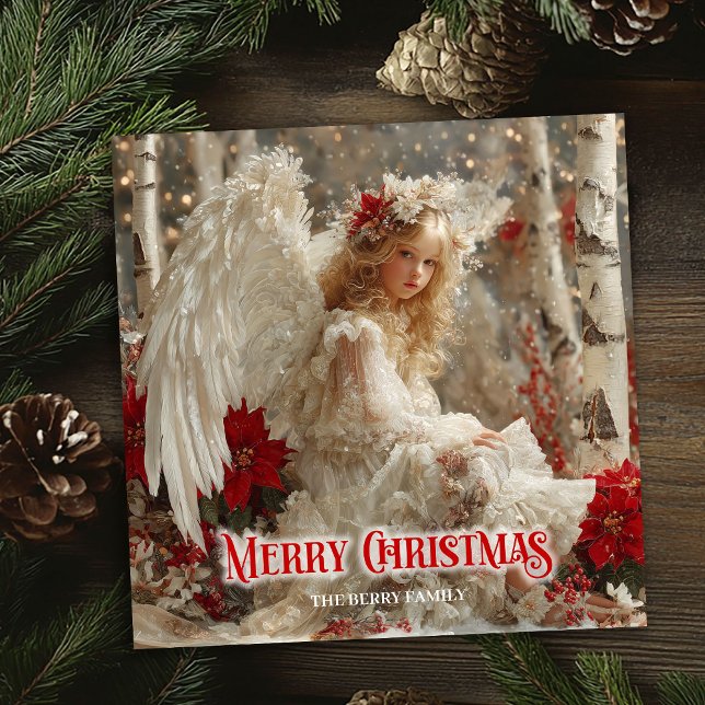 Carte de vœux éditable de l'ange beau victorien (Victorian beautiful angel editable greeting card)