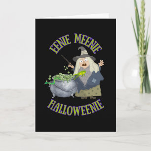 Carte de vœux Eenie Meenie Halloweenie, Mignon et 