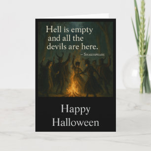 Carte de voeux Éffrayant Halloween - L'enfer est v
