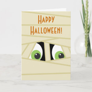 Carte de voeux éffrayante Halloween Tête maman