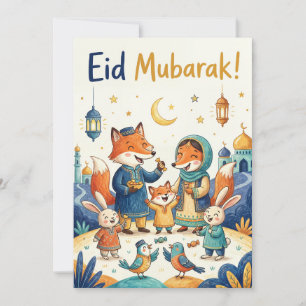 Carte de vœux Eid Moubarak - Célébration en famill