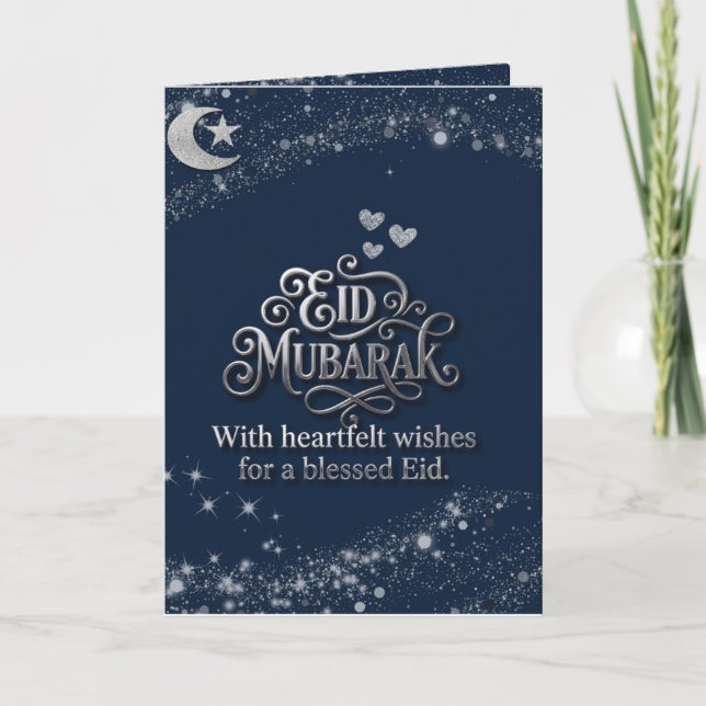 Carte de vœux Eid Mubarak – 5x7, US Letter & A4 (D (Devant)