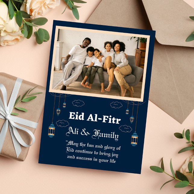 Carte de voeux Eid Photo Famille Personnalisée (Créateur téléchargé)