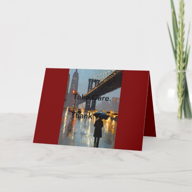 Carte de voeux Elegant Care & Merci (Devant)