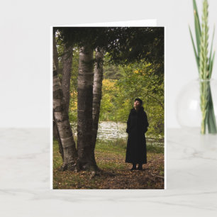 Carte de voeux "Elegant Woman Under Tree"