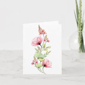 Carte de vœux élégante à l'aquarelle avec fleurs s