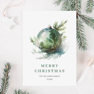 Carte de vœux élégante avec ornement de Noël à l'a