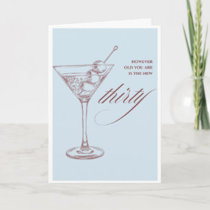 Carte de vœux élégante de cocktail pour 30e annive