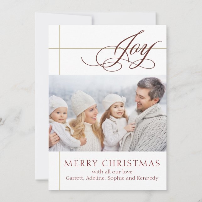 Carte de vœux élégante de Noël avec écriture manus (Devant)