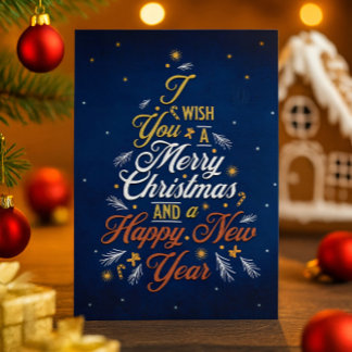 Carte de vœux élégante de Noël et Nouvel An