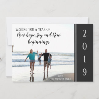 Carte de vœux élégante de Nouvel An 2019 pour fami